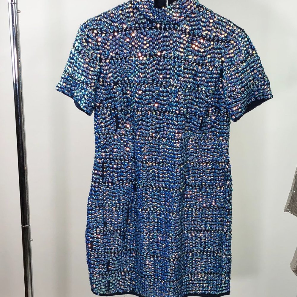 ASOS Blue Sequin Mini Dress